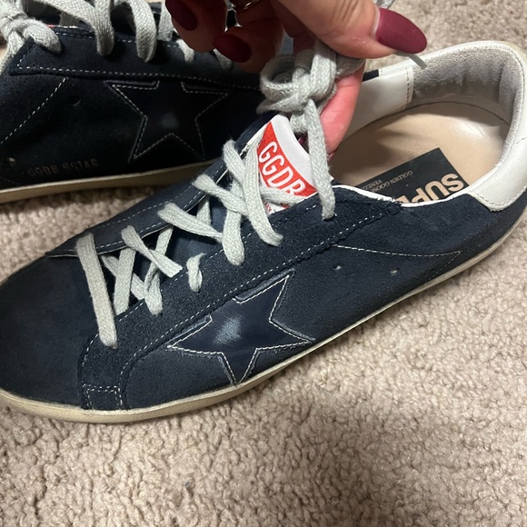 Golden Goose Super star rare navy suede sneakers US 9 - Picture 8 of 10